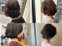 ボブ、ショートヘアのデジタルパーマスタイル