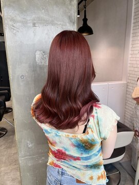 ミューバイケンジ(miu by KENJE) miu&橋本愛海　ブリーチなしダブルカラーで艶々レッド