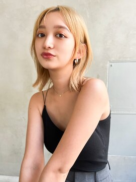 メーヴェ(Mowen) mowen×ブランドベージュ×切りっぱなしボブ