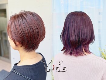 ヴィアラ(Hair Make ViaLa)の写真/どの角度から見てもきれいなシルエットで、まとまりの良く扱いやすいショートヘアスタイルへ☆