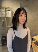 ミディアムレイヤー/グレージュ/イメチェン/美髪
