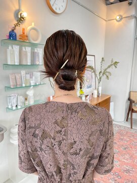 ヘアー アイス カンナ(HAIR ICI Canna) 10代20代30代カチモリお団子ヘア金箔アレンジ結婚式ヘア