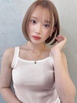 ミニウルフ/レイヤーボブ/ハイトーンカラー/ホワイトグレージュ