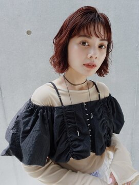 トリコ ショップアンドヘアサロン(tricot shop hair salon) ふんわりbob／コテ巻きボブ/暖色カラー