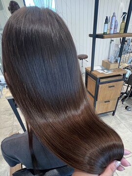 エクファ ヘアエステアンドスパ(ex-fa hair esthe&spa) ホワイトグレージュ/デジタルパーマ/チェリーブラウン/南草津