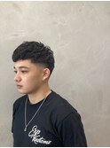 fringe フェザーパーマ サーフカール 刈り上げセンターパート