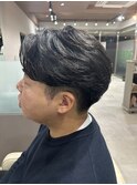 センターパート　ニュアンスパーマ