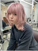 ピンクベージュ/トリプルカラー/ケアブリーチ/ホワイトピンク