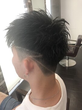 ヘアーメイク ロージー 北18条店(HAIR MAKE ROSY) かき上げヘア七三ヘアツーブロックメンズ波巻きスパイラルパーマ