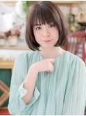 透け感グレージュ前下がり小顔オン眉ボブa志木20代30代40代