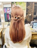 両サイド編み込み