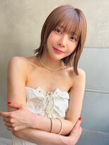 メーヴェ(Mowen) 小顔バンク×切りっぱなしボブ×透明感ベージュ