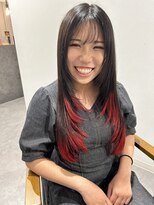 ノア(noah.)&nbsp;夏休みカラー/裾カラーと顔まわりに赤/ロングレイヤー