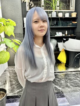 チュダック(ChuDuck) 韓国風《ペールブルー》ハイトーン/ケアブリーチ/ダブルカラー