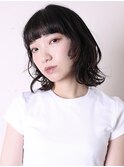 似合わせカット小顔前髪ボブルフ黒髪ミディアムレイヤー1202