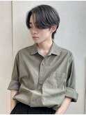 センターパート ミディアムメンズヘア