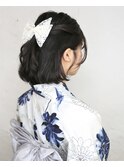 ボブだから出来る！可愛いめハーフアップなヘアセット