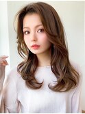 シャギーレイヤー韓国ワンホンヘアシースルーぱっつん前髪
