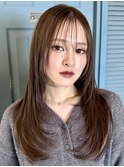 星華,ネビージュ,小顔,くすみベージュ,姫カットレイヤー