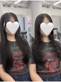 シャギーレイヤー オルチャンレイヤー 透明感カラー 小顔前髪