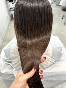 ヘアー アイス 御器所本店(HAIR ICI) 髪質改善トリートメント暗すぎないベージュカラー艶髪ストレート