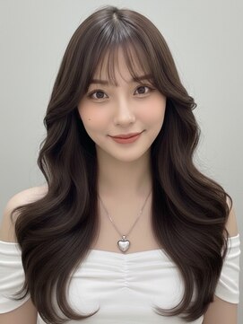 キャパ セントラル 天神 大名店(CAPA central) 韓国ヘア　顔周りカット レイヤー アッシュブラウン 20代