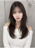ワンホンレイヤー×ダークブルー[デジタルパーマ/ボブ/韓国]
