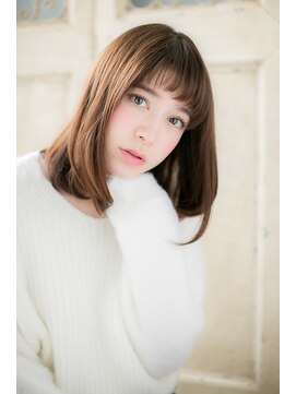 美容室 ファクト(fact) アクセントバングでストレートミディa