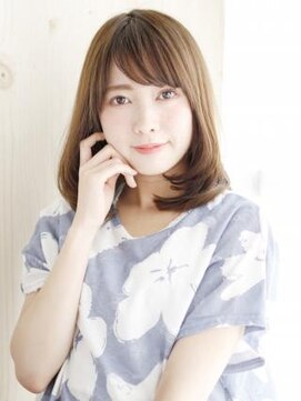 ヘアメイク ナル(hair make nalu) 透け感バングのワンカールスタイル