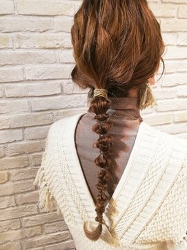 ネウィ 京橋(newi) 【uta*_girls】　satoko　ヘアアレンジ×編みおろし×玉ねぎ