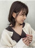 透明感グレージュブラウン×ミディアム