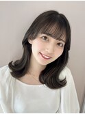 (韓国風/くびれヘア/縮毛矯正/前髪/韓国レイヤー/小顔)