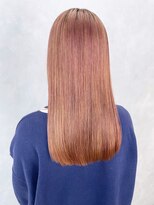 アイティーバイアルバム 八王子店(IT by ALBUM) デザインピンクオレンジ_グレージュカラー斜めバング_ba461001