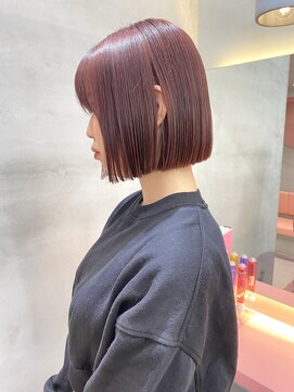 ロンドポレール 北千住(Lond polaire) 切りっぱなしボブ×カシスピンク