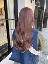 クロレ(CLORE) ロングヘア ピンクベージュ 暖色カラー ブリーチあり