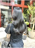 アッシュグレー透明感カラーくすみカラーブリーチなしワンカラー