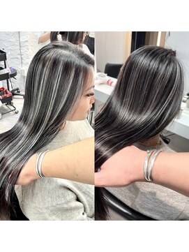 ブレンド 渋谷(BLend) マチルダボブ前髪ハイライトグレージュ