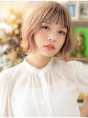 ハイトーンカラーフレンチカジュアル小顔ボブc6川口10代20代30代