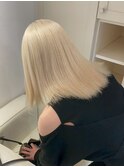 15643ブリーチ＆ダブルカラー金髪ホワイトブロンドレイヤー
