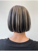 20代30代夏◎暗髪カラーレイヤーボブパーマ小顔ショート