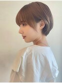 マッシュショート大人ガーリーショートボブココアブラウン