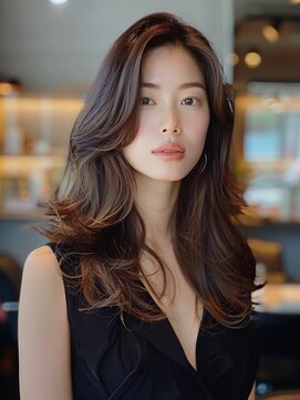 ノラキチジョウジ(NORA KICHIJOJI) 顔周りレイヤーカットシースルーバング耳かけくびれミディアム