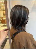 艶感/シークレットハイライト/グレイカラー/ミディアムボブ