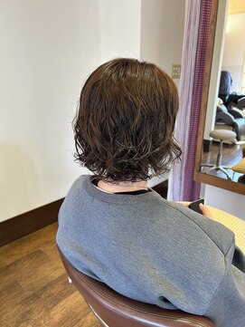 アソビ(asobi) 【asobi】ショートレイヤーパーマ×ベージュカラー