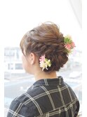 生花を使ったヘアアレンジ