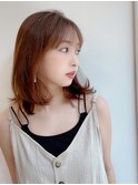 【BAYROOM】大人のこなれ外はねミディ×キャラメルベージュ