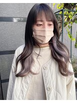 アリア バイ アルティナ(alia by artina)&nbsp;透けバング_インナーカラー_グレイアッシュ_冬カラー3