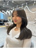 韓国風前髪×ショコラアッシュ【新宿/髪質改善/ふんわりカール】