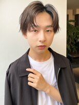 小顔ツーブロックマッシュ/束感/センターパート/メンズカット