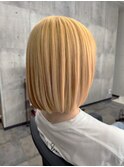 10代20代　ダメージレス　ブリーチカラー　切りっぱなしボブ